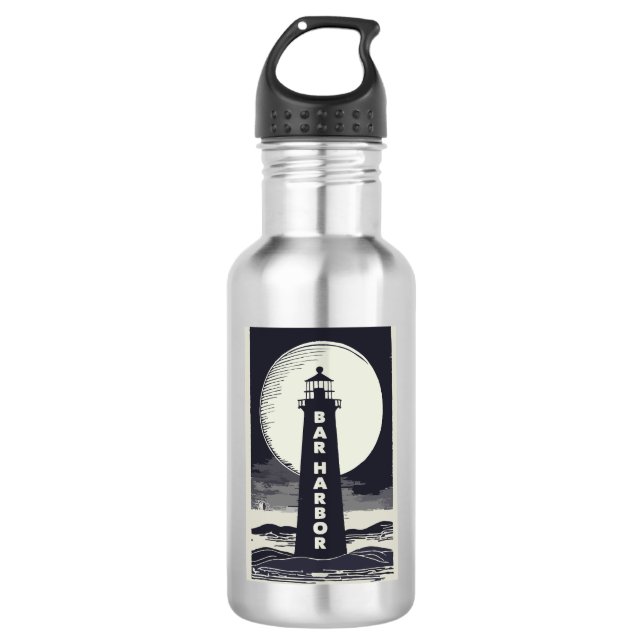 Bar Harbour Maine Lighthouse Moon 532 Ml Water Bottle (Front)