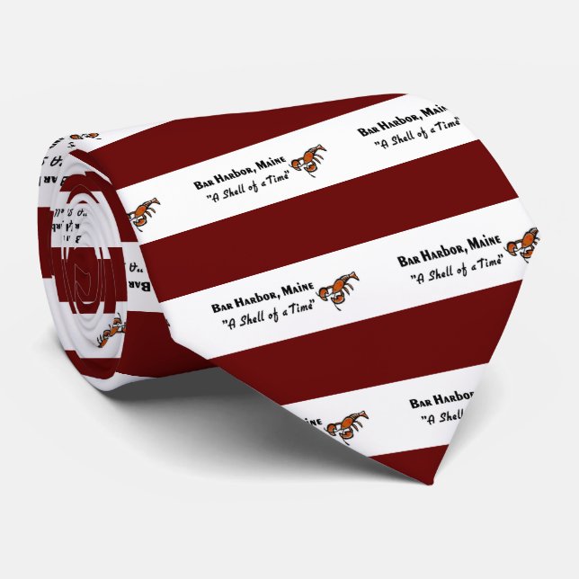 Bar Harbour, Maine Lobster Neck Tie (Rolled)