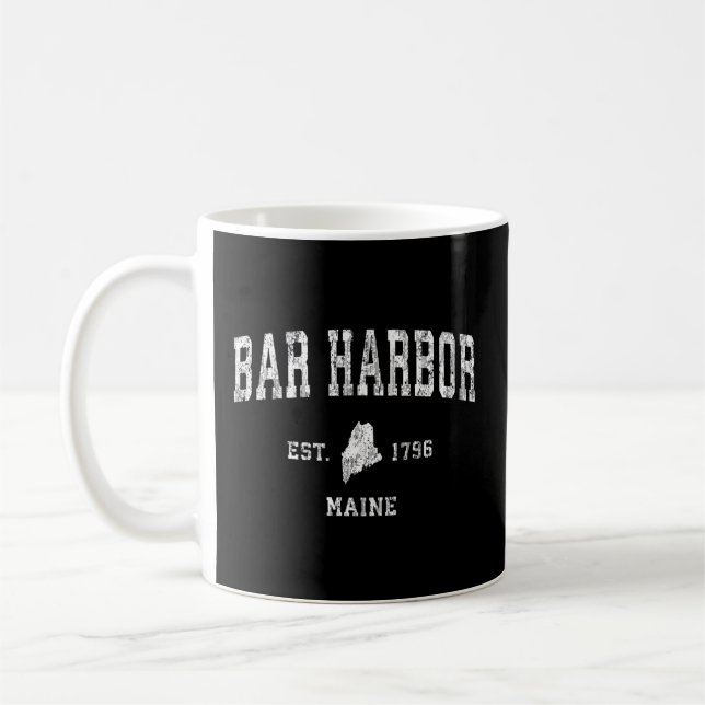 Bar Harbour Maine Me Athletic Sports Coffee Mug (Left)