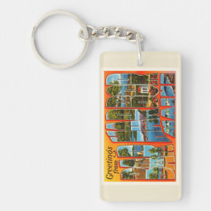 Bar Harbour Maine ME Old Vintage Travel Souvenir Key Ring