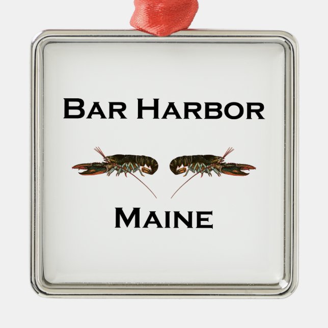 Bar Harbour Maine Metal Tree Decoration (Front)