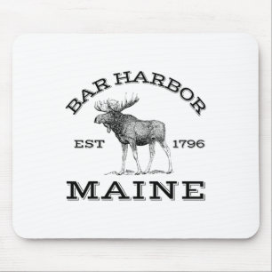 Bar Harbour Maine Moose Hiking Outdoors Acadia Nat Mouse Mat