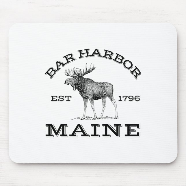 Bar Harbour Maine Moose Hiking Outdoors Acadia Nat Mouse Mat (Front)