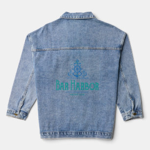 Bar Harbour Maine Nautical Design  Denim Jacket