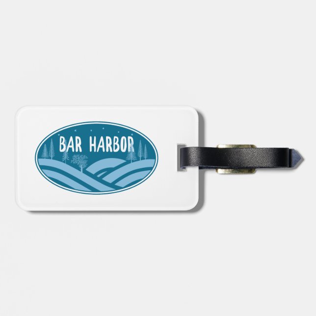 Bar Harbour Maine Outdoors Luggage Tag (Back Horizontal)