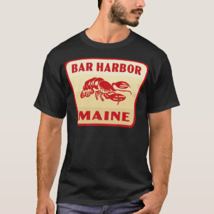 Bar Harbour Maine Retro Badge Tan T-Shirt