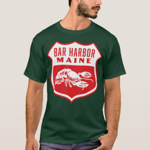Bar Harbour Maine Retro  Shield White T-Shirt