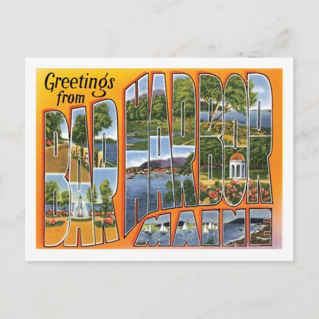 Bar Harbour Maine Travel America US City Postcard (Front)