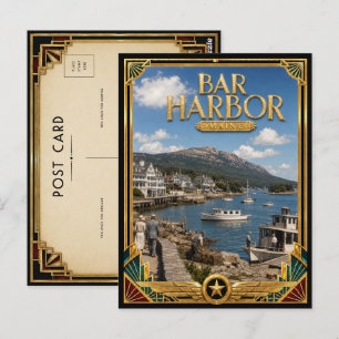 Bar Harbour Maine Vintage Art Deco Golden Age Postcard