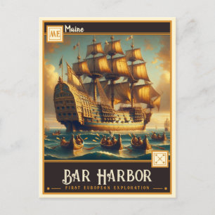 Bar Harbour, Maine    Vintage Postcard