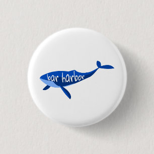 Bar Harbour Maine Whale 3 Cm Round Badge