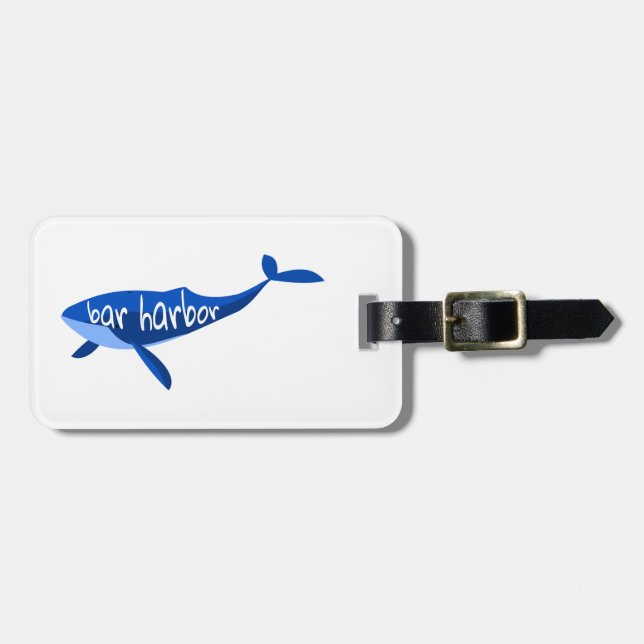Bar Harbour Maine Whale Luggage Tag (Front Horizontal)