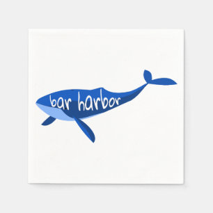 Bar Harbour Maine Whale Napkin
