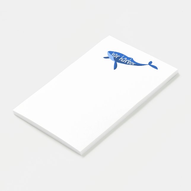 Bar Harbour Maine Whale Post-it Notes (Angled)