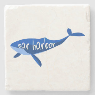 Bar Harbour Maine Whale Stone Coaster
