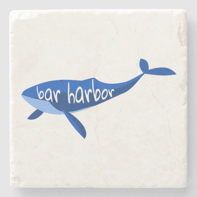 Bar Harbour Maine Whale Stone Coaster (Front)