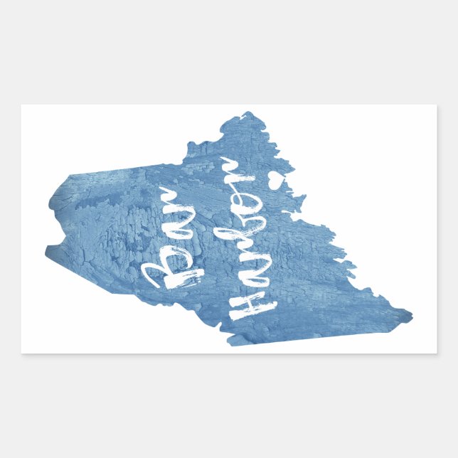 Bar Harbour Maine Wood Grain Rectangular Sticker (Front)