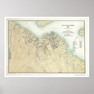 Bar Harbour, ME Plan Map 1896 Poster