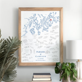 Bar Harbour ME Wedding Elegant Guest Book Poster