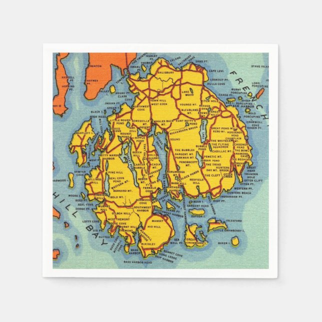 Bar Harbour - Mt Desert Island  Napkin (Front)