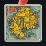 Bar Harbour Mt Desert Map Metal Tree Decoration<br><div class="desc">The Maine's coast at Mt Desert Island, Acadia National Park. This is a terrific old, vintage map of the Bar Harbour area. It makes a colourful ornament to put on your tree or give as a gift. It features landmarks and Frenchman Bay, Blue Hill Bay and more.</div>