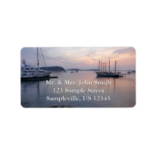 Bar Harbour Ships at Sunrise I Label
