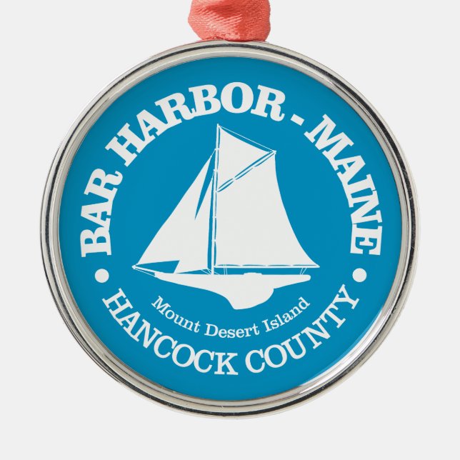 Bar Harbour (sloop) Metal Tree Decoration (Front)