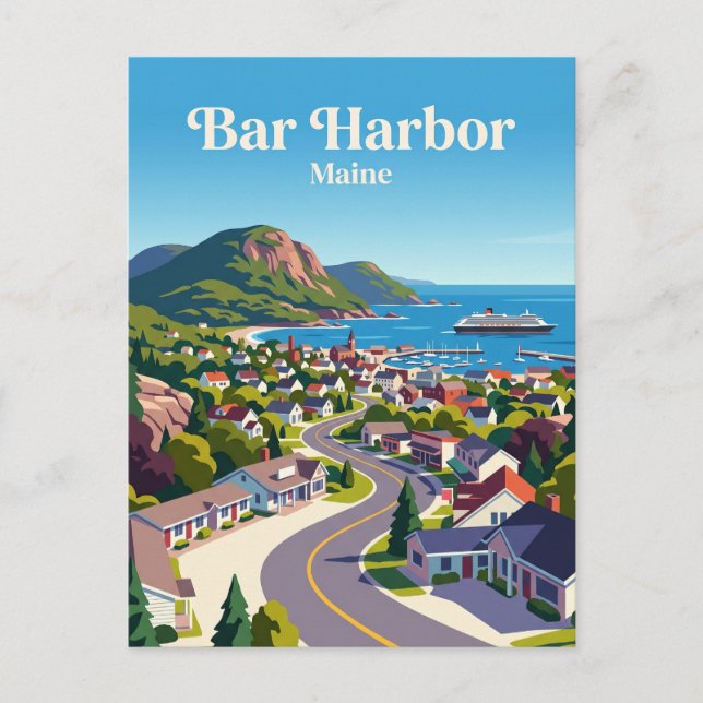 Bar Harbour USA Postcard (Front)