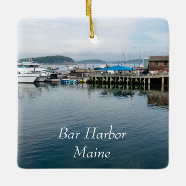 Bar Harbour water Ceramic Ornament (Front)