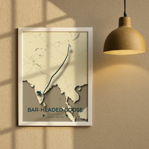 Bar-headed Goose Migration Map – Minimalist Poster