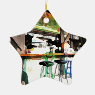 Bar in Key West Ceramic Tree Decoration