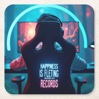 Bar Mat: Winning has Records Square Paper Coaster