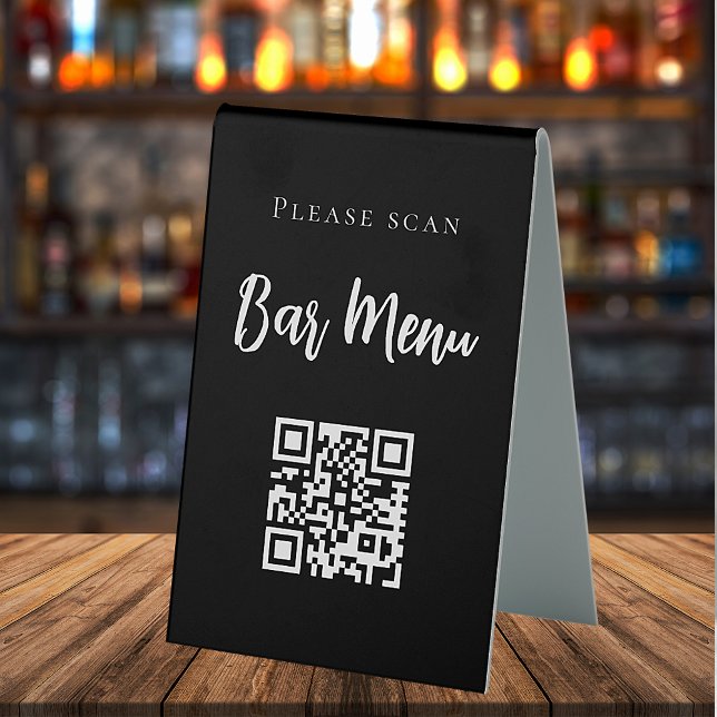 Bar menu QR code typography black white (Creator Uploaded)