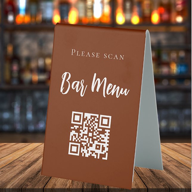 Bar menu QR code typography burnt orange (Creator Uploaded)