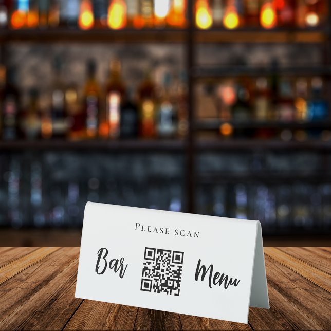 Bar menu QR code typography white black (Creator Uploaded)