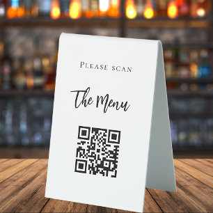 Bar menu QR code white simple