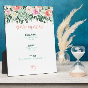 Bar Menu Sign - Succulent Wedding Plaque