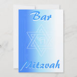 Bar Mitzva Invitation with star of David and chai<br><div class="desc">Bar Mitzva Invitation with star of David and chai in Hebrew.</div>