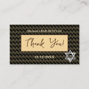 Bar Mitzvah 20XX 13th Birthday "Thank You" Hebrew  Business Card