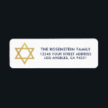 Bar Mitzvah and Bat Mitzvah Blue Gold Address<br><div class="desc">Bar Mitzvah and Bat Mitzvah Blue White Gold Address label</div>