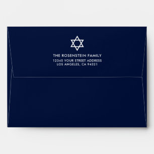 Bar Mitzvah and Bat Mitzvah Blue Invitation Envelope