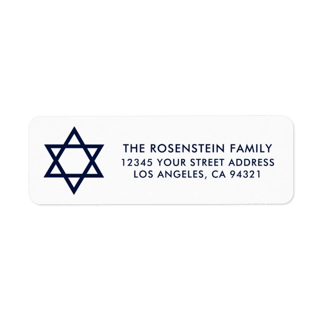 Bar Mitzvah and Bat Mitzvah Blue White Address (Front)