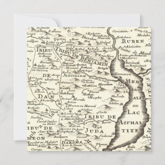 Bar Mitzvah Antique Map, Tribes of Israel Save The Date