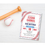 Bar Mitzvah Baseball Invitation<br><div class="desc">Celebrate your not-so-little-one's coming of age and invite your family to watch the challah get sliced with this custom bar mitzvah baseball stitching invitation.

//MATCHING RSVP CARD IN SHOP//</div>