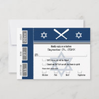 Bar Mitzvah Baseball Ticket RSVP with meal choice