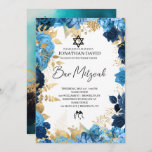 Bar Mitzvah\Bat Mitzvah,Birthday,Blue Gold Star Invitation<br><div class="desc">Bar Mitzvah\Bat Mitzvah, Birthday, Blue Gold Star Of David Invitation</div>