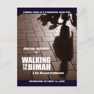 Bar Mitzvah Bimah Movie Save the Date Postcard