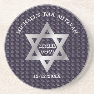 Bar Mitzvah Birthday Modern Pattern  Coaster