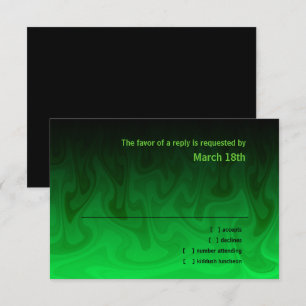 Bar Mitzvah Black and Green Waves RSVP