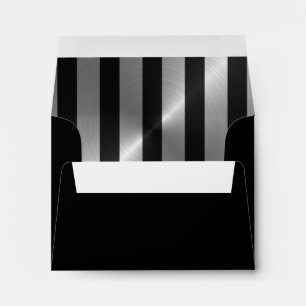 Bar Mitzvah Black and Silver Stripe Star of David Envelopes